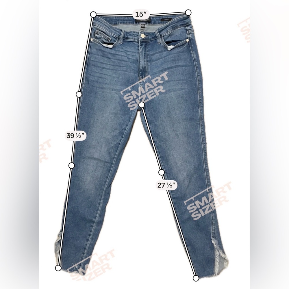 Judy Blue High Rise Skinny Jeans Raw Hem Medium Wash Stretch Streetwear 15/32 - Picture 8 of 8